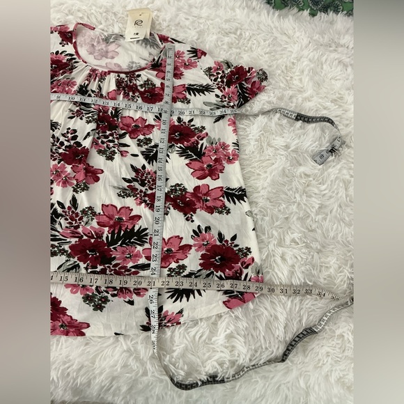 PEVRL Floral Flowy Blouse Top Size 2X Short Sleeve New with tags - Picture 7 of 13